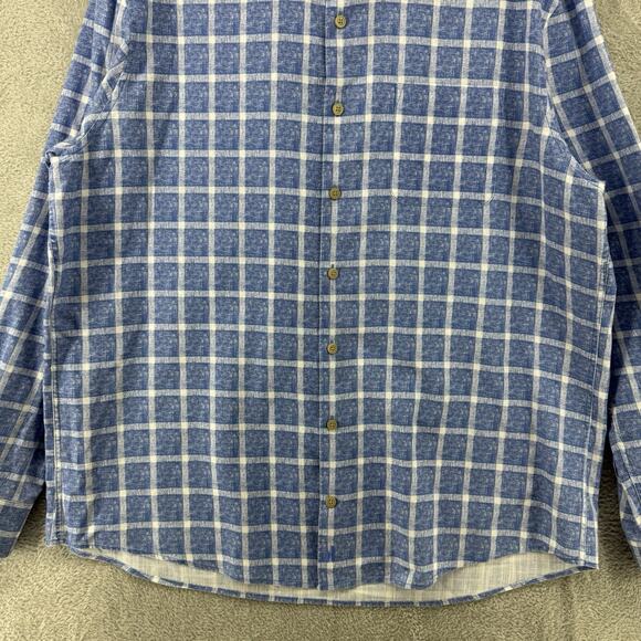 Johnnie O Shirt Mens L Laguna Blue Plaid Hangin Out LS Button Front Collared - Picture 4 of 13